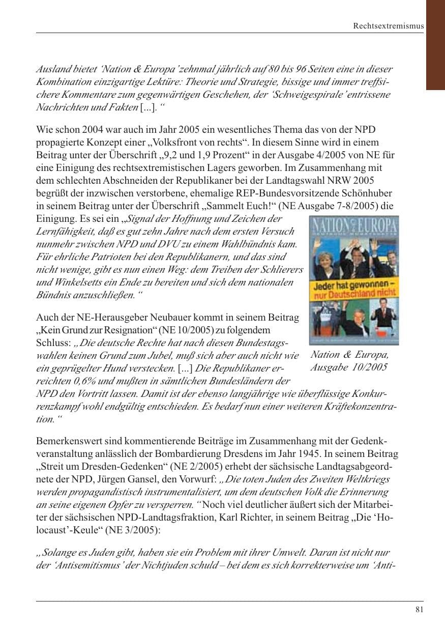 Seite 83 des Verfassungsschutzbericht 2005 Nordrhein-Westfalen