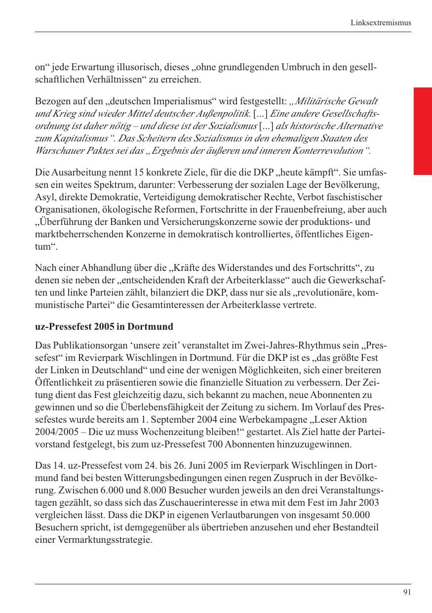 Seite 93 des Verfassungsschutzbericht 2005 Nordrhein-Westfalen