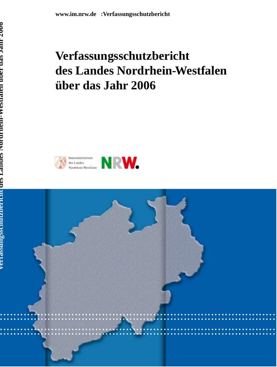 Seite 1 des Verfassungsschutzbericht 2006 Nordrhein-Westfalen