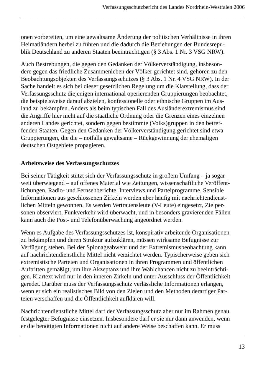 Seite 15 des Verfassungsschutzbericht 2006 Nordrhein-Westfalen