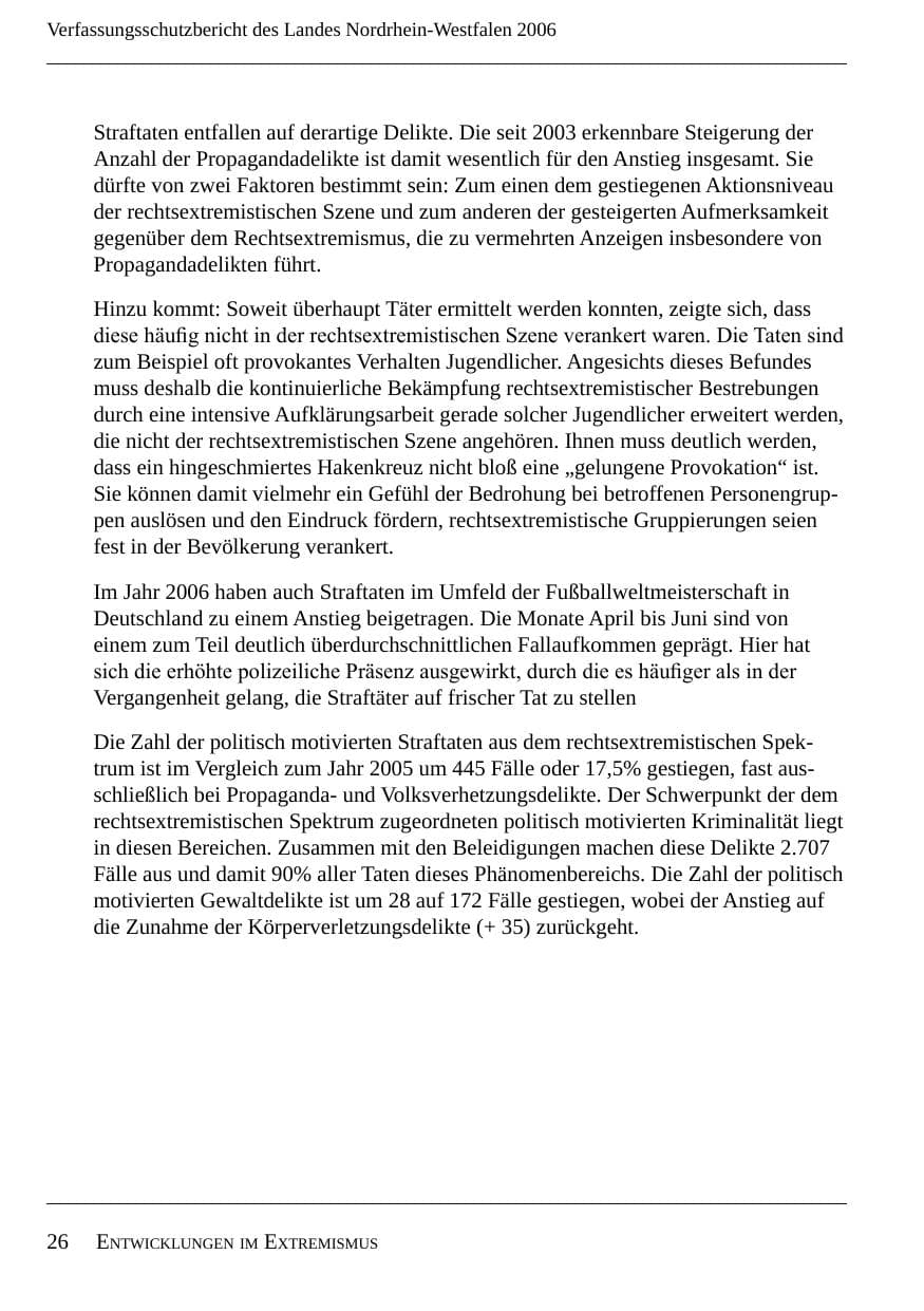 Seite 28 des Verfassungsschutzbericht 2006 Nordrhein-Westfalen