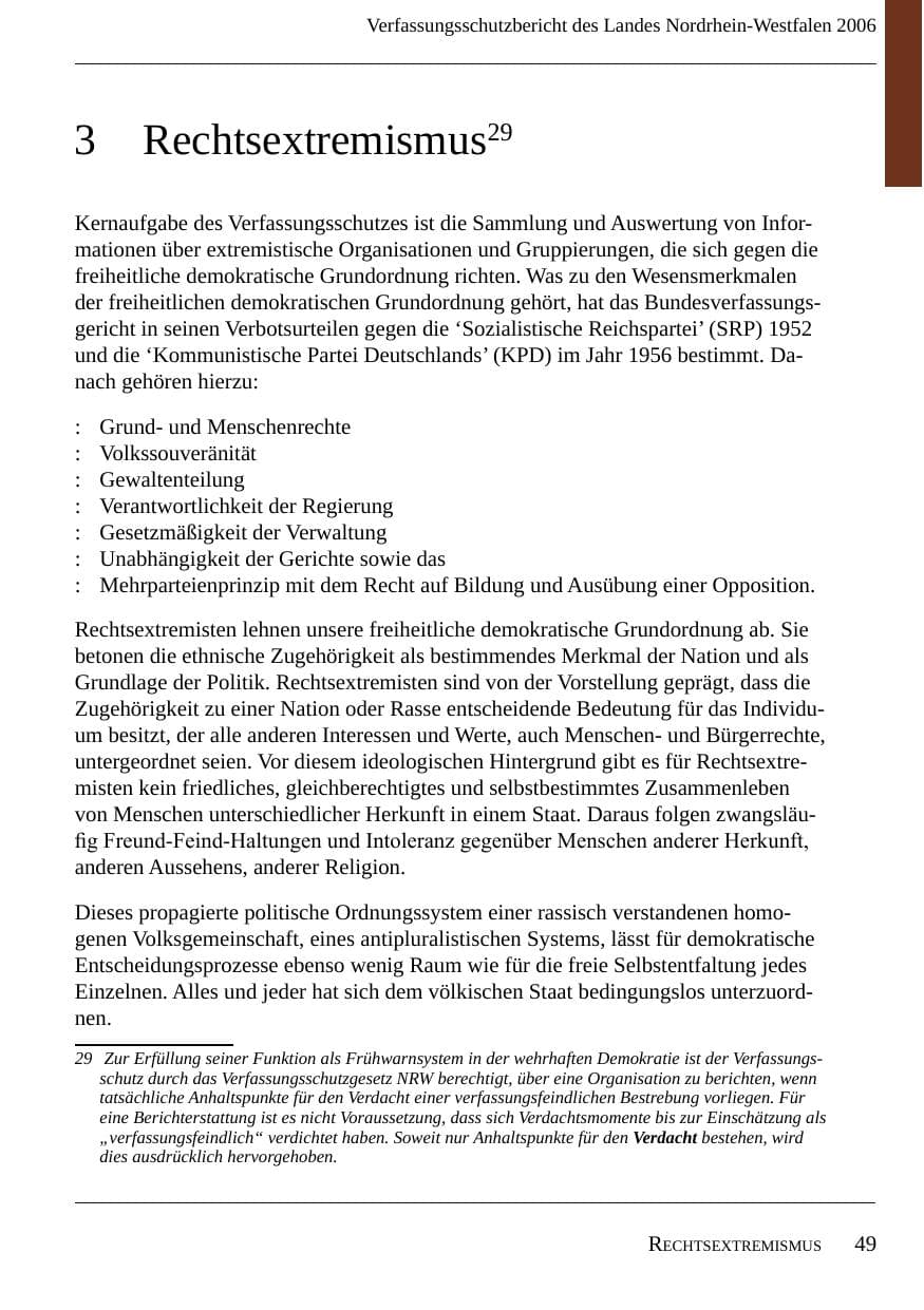 Seite 51 des Verfassungsschutzbericht 2006 Nordrhein-Westfalen