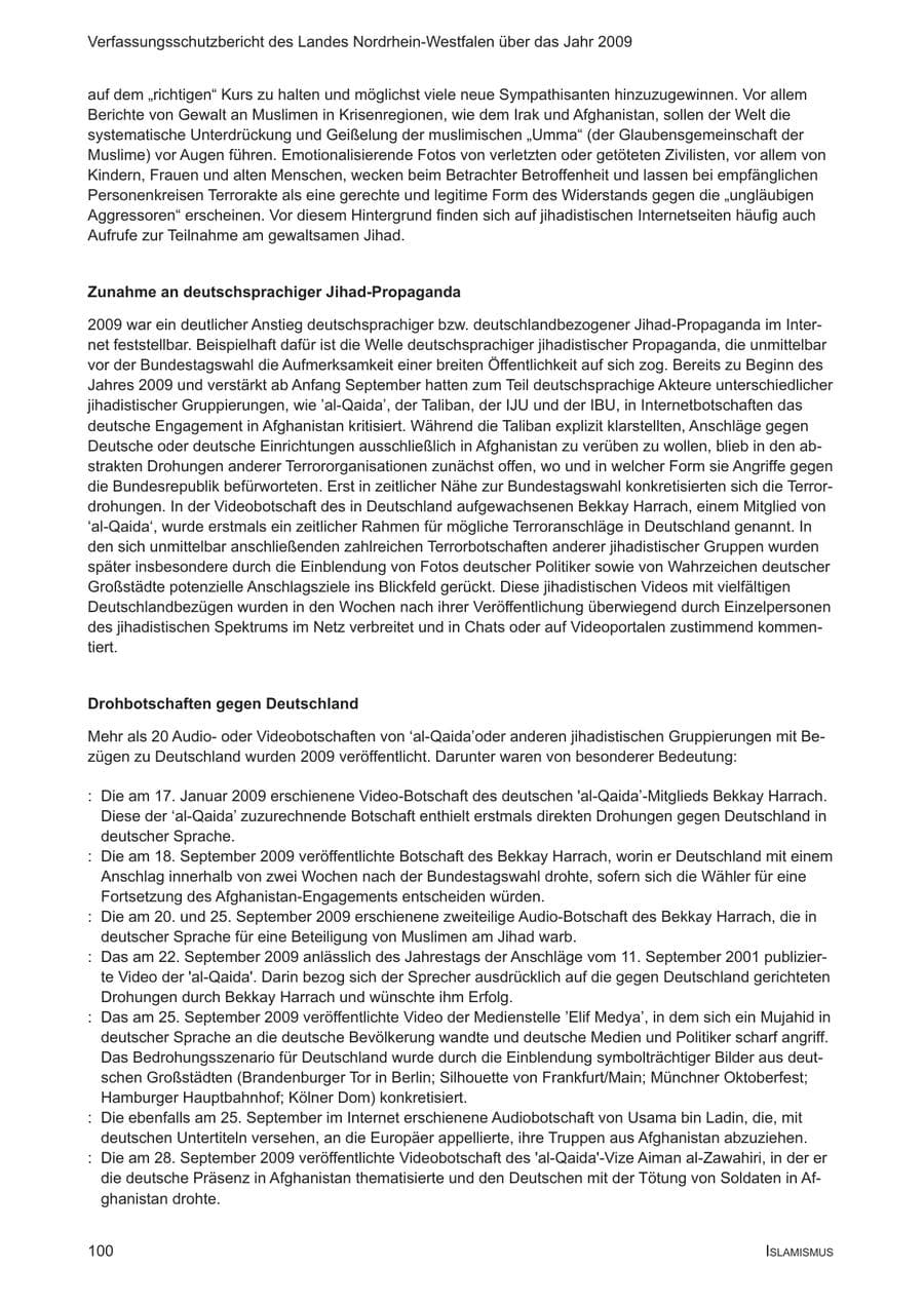 Seite 101 des Verfassungsschutzbericht 2009 Nordrhein-Westfalen