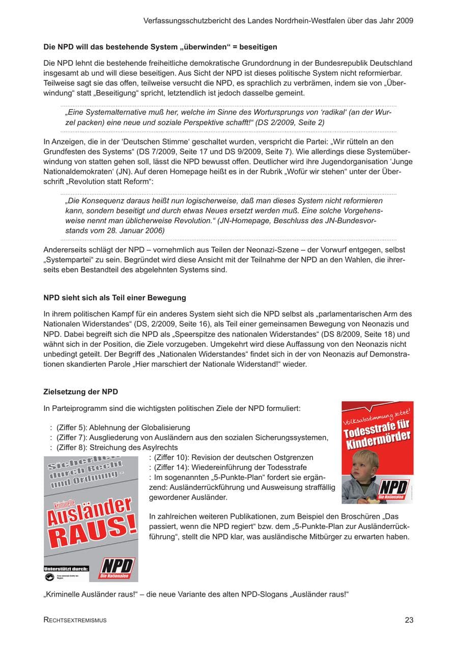 Seite 24 des Verfassungsschutzbericht 2009 Nordrhein-Westfalen