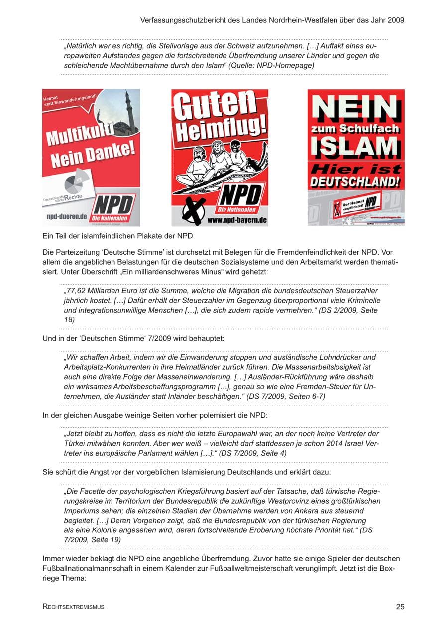 Seite 26 des Verfassungsschutzbericht 2009 Nordrhein-Westfalen