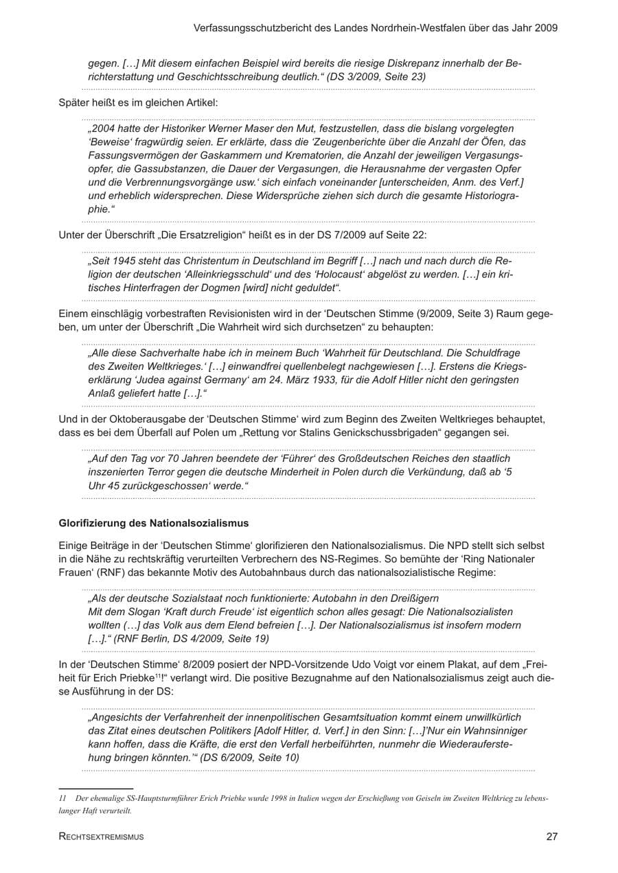 Seite 28 des Verfassungsschutzbericht 2009 Nordrhein-Westfalen