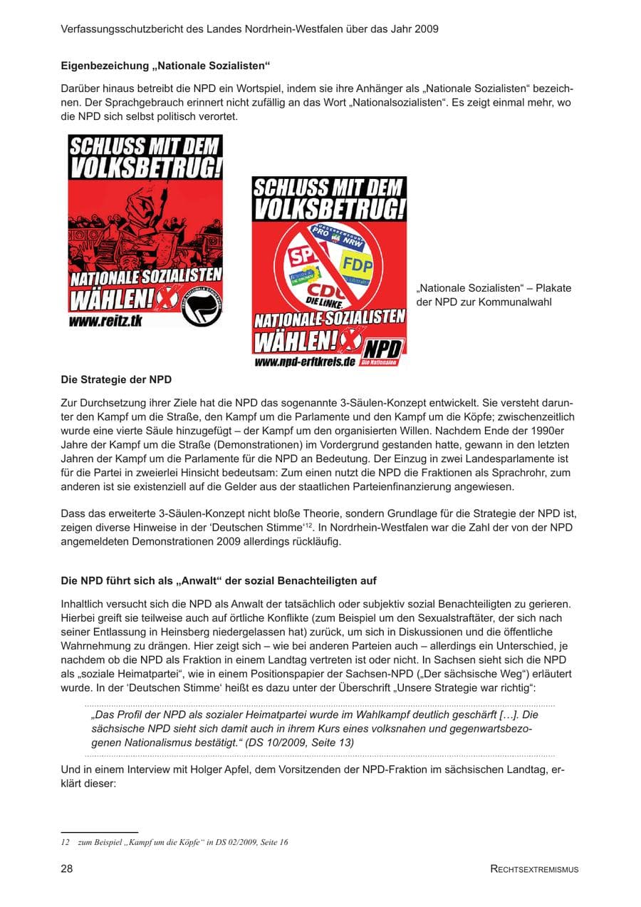 Seite 29 des Verfassungsschutzbericht 2009 Nordrhein-Westfalen