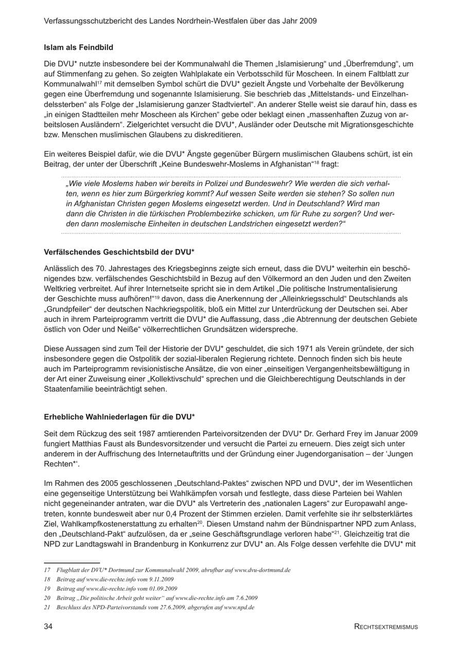 Seite 35 des Verfassungsschutzbericht 2009 Nordrhein-Westfalen