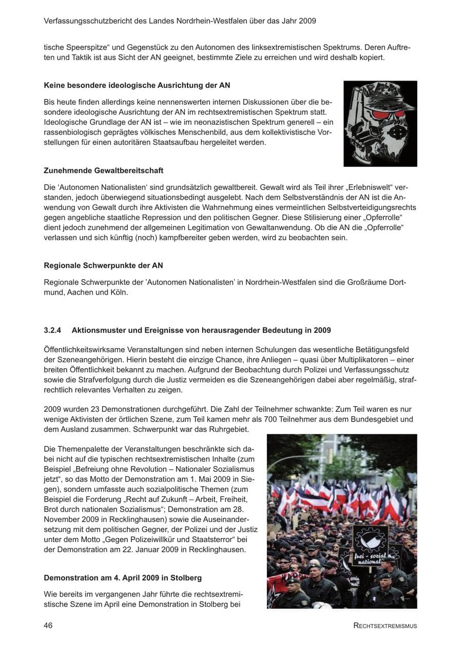 Seite 47 des Verfassungsschutzbericht 2009 Nordrhein-Westfalen