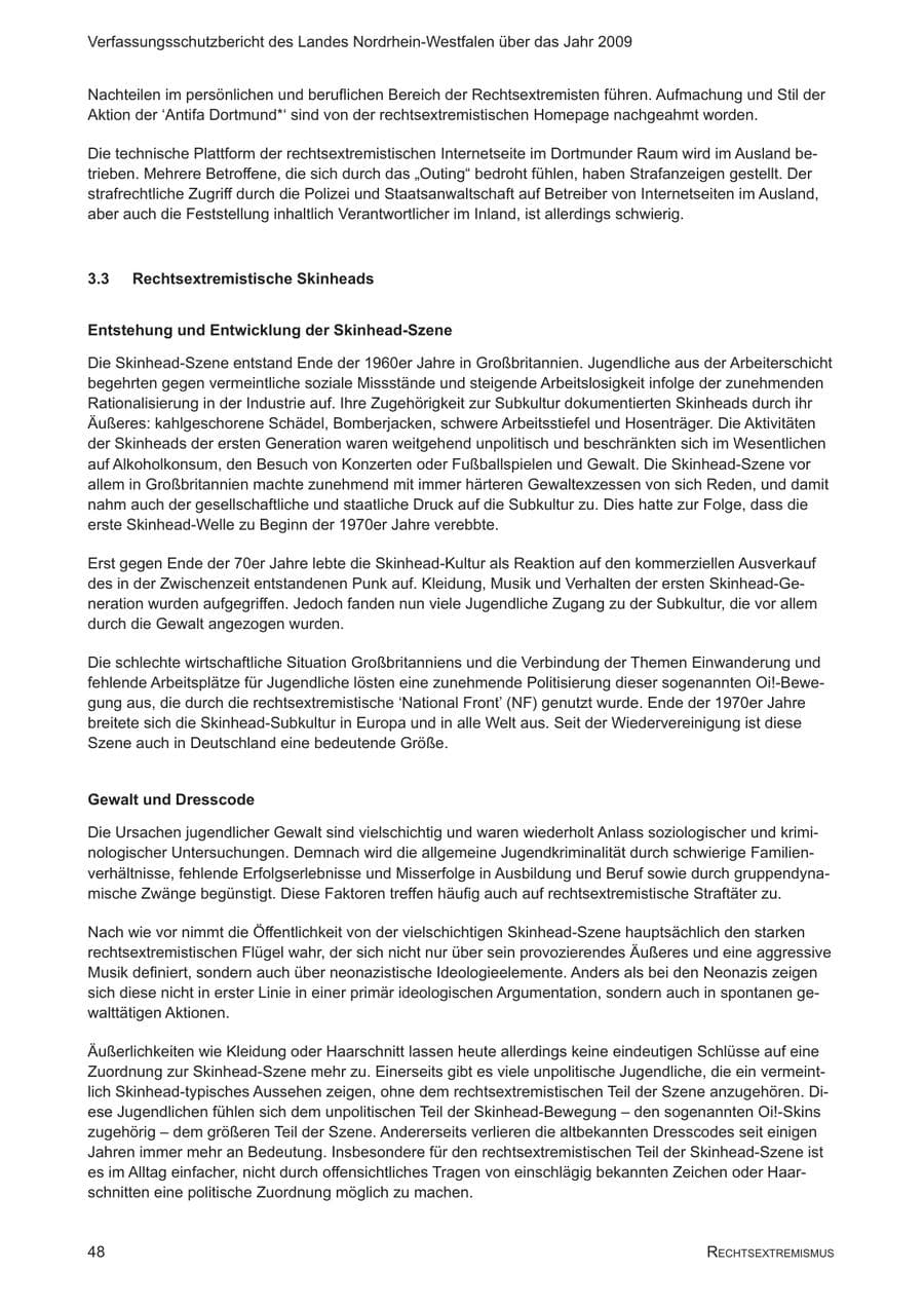 Seite 49 des Verfassungsschutzbericht 2009 Nordrhein-Westfalen