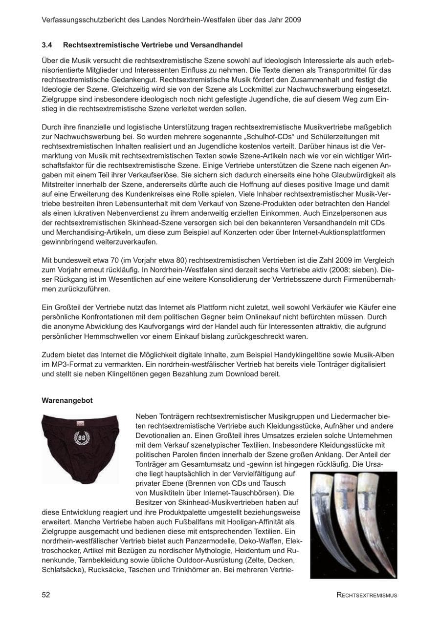 Seite 53 des Verfassungsschutzbericht 2009 Nordrhein-Westfalen