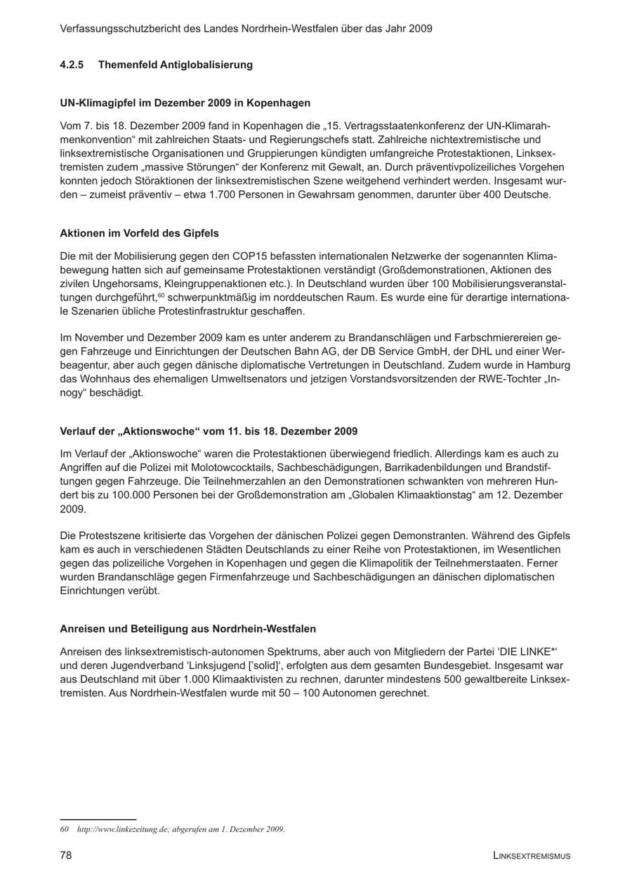 Seite 79 des Verfassungsschutzbericht 2009 Nordrhein-Westfalen