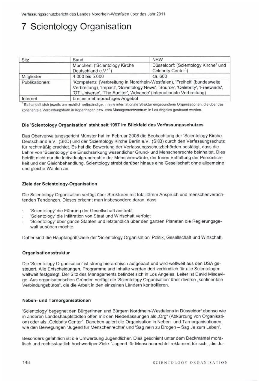 Seite 152 des Verfassungsschutzbericht 2011 Nordrhein-Westfalen