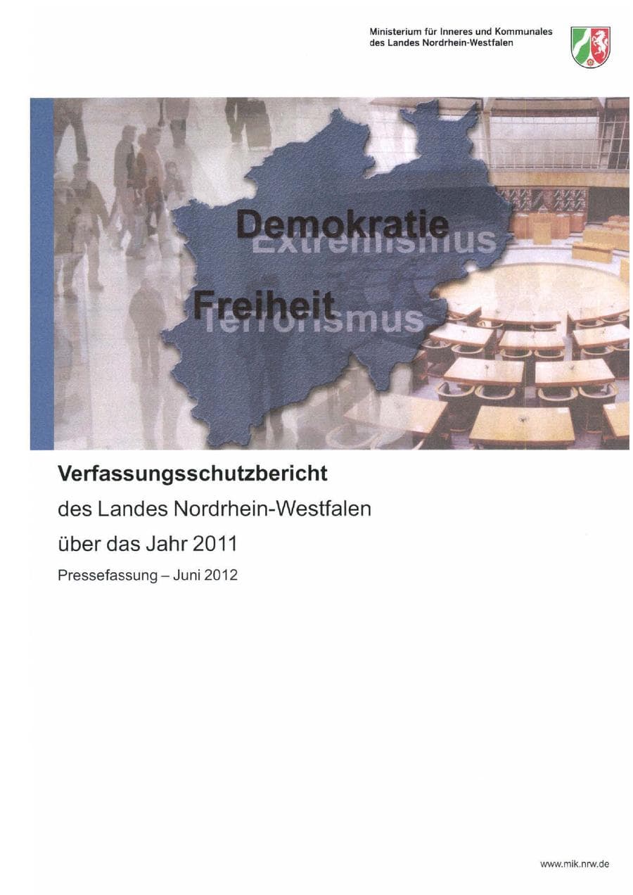 Seite 3 des Verfassungsschutzbericht 2011 Nordrhein-Westfalen