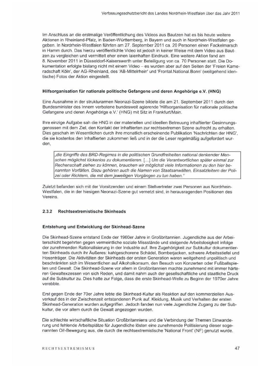 Seite 51 des Verfassungsschutzbericht 2011 Nordrhein-Westfalen