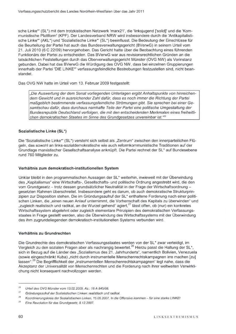 Seite 64 des Verfassungsschutzbericht 2011 Nordrhein-Westfalen