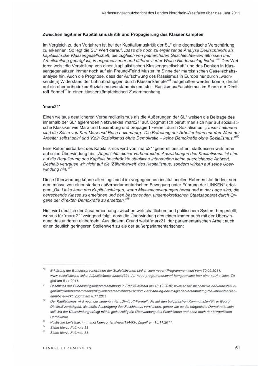 Seite 65 des Verfassungsschutzbericht 2011 Nordrhein-Westfalen