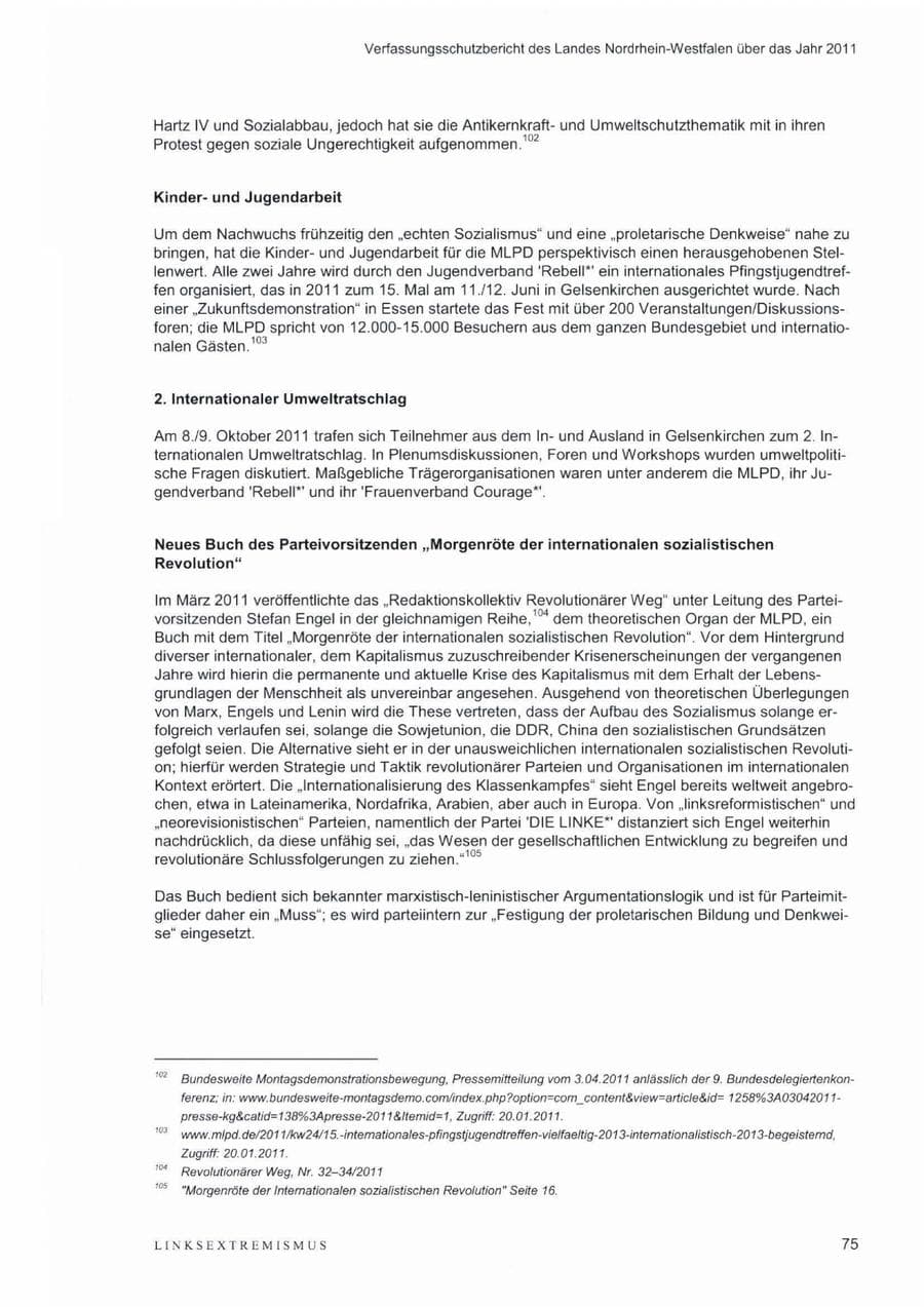 Seite 79 des Verfassungsschutzbericht 2011 Nordrhein-Westfalen
