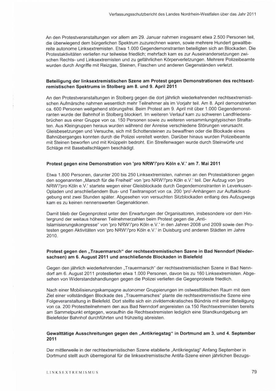 Seite 83 des Verfassungsschutzbericht 2011 Nordrhein-Westfalen