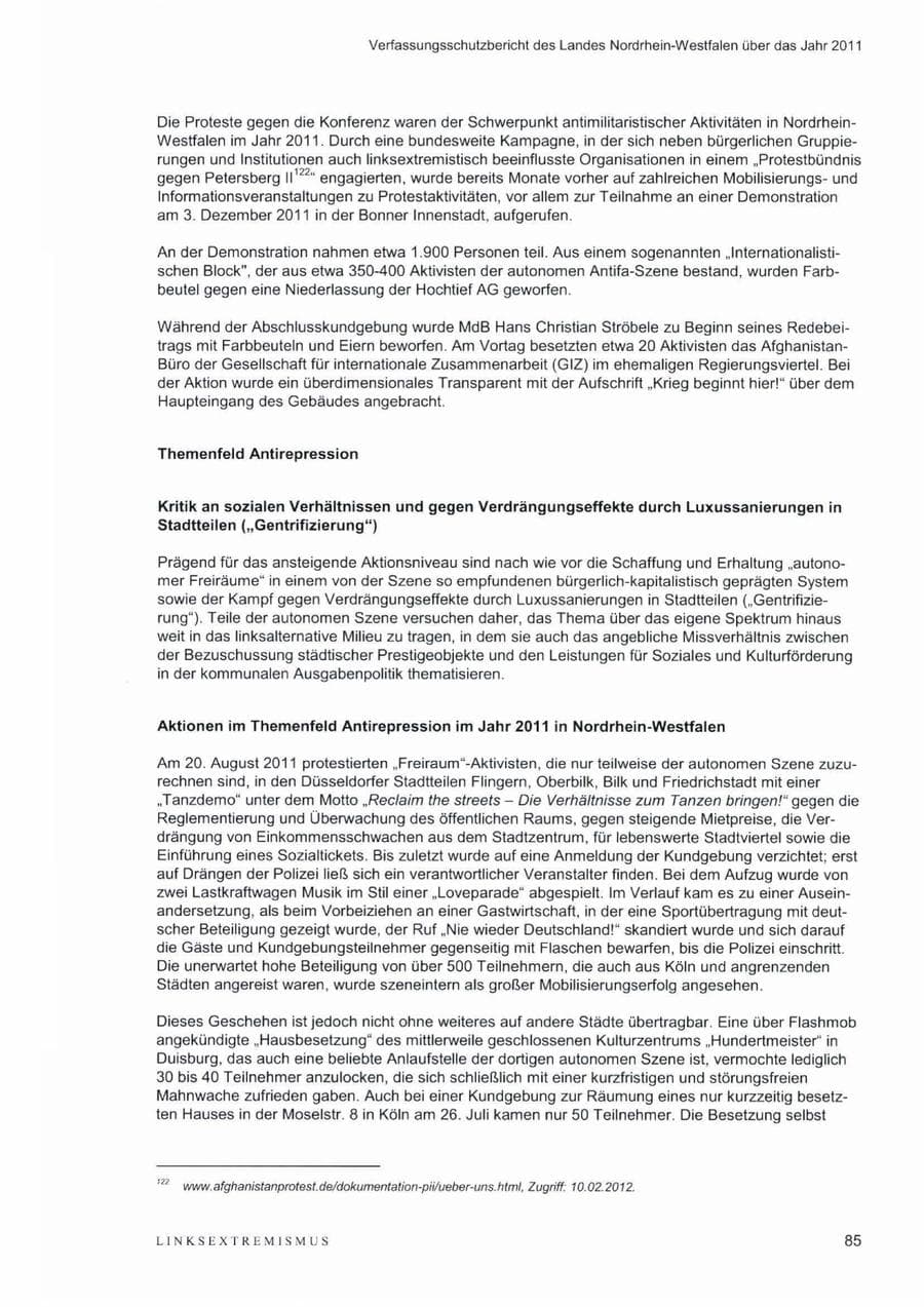 Seite 89 des Verfassungsschutzbericht 2011 Nordrhein-Westfalen