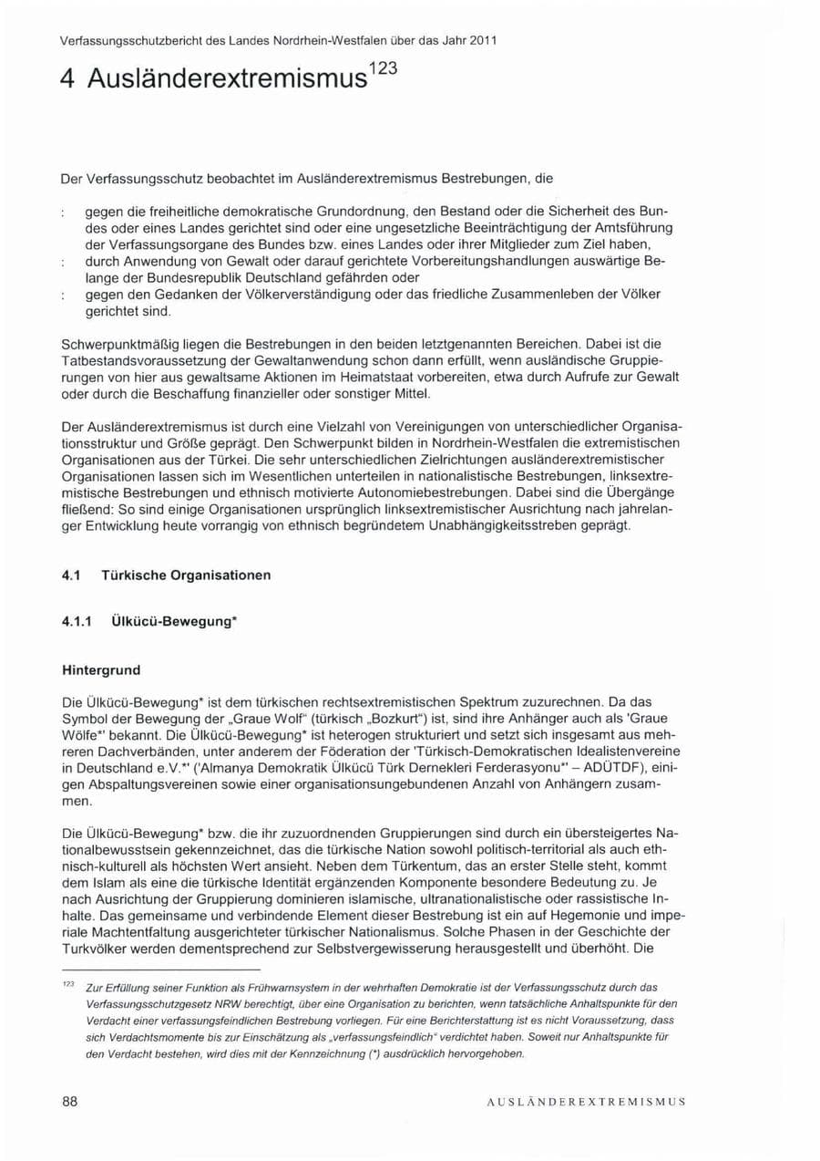 Seite 92 des Verfassungsschutzbericht 2011 Nordrhein-Westfalen
