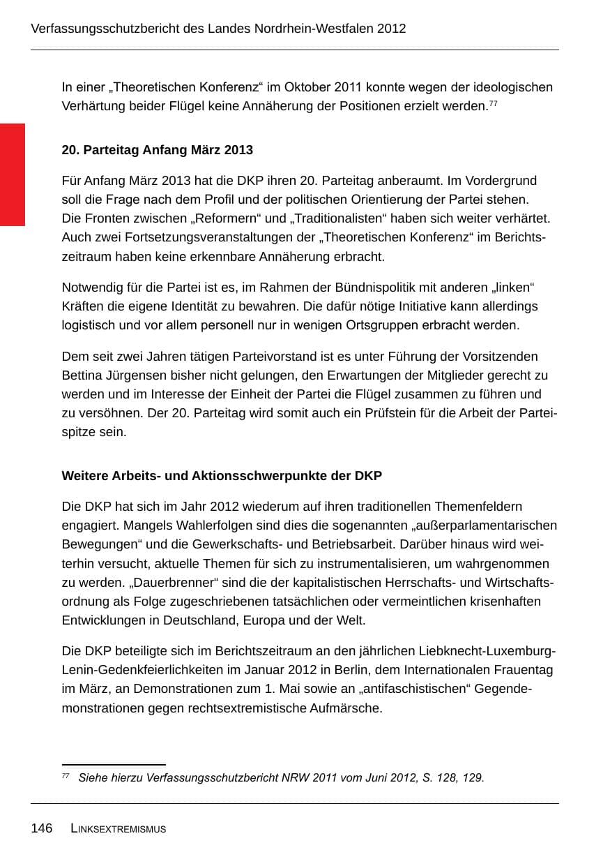 Seite 148 des Verfassungsschutzbericht 2012 Nordrhein-Westfalen