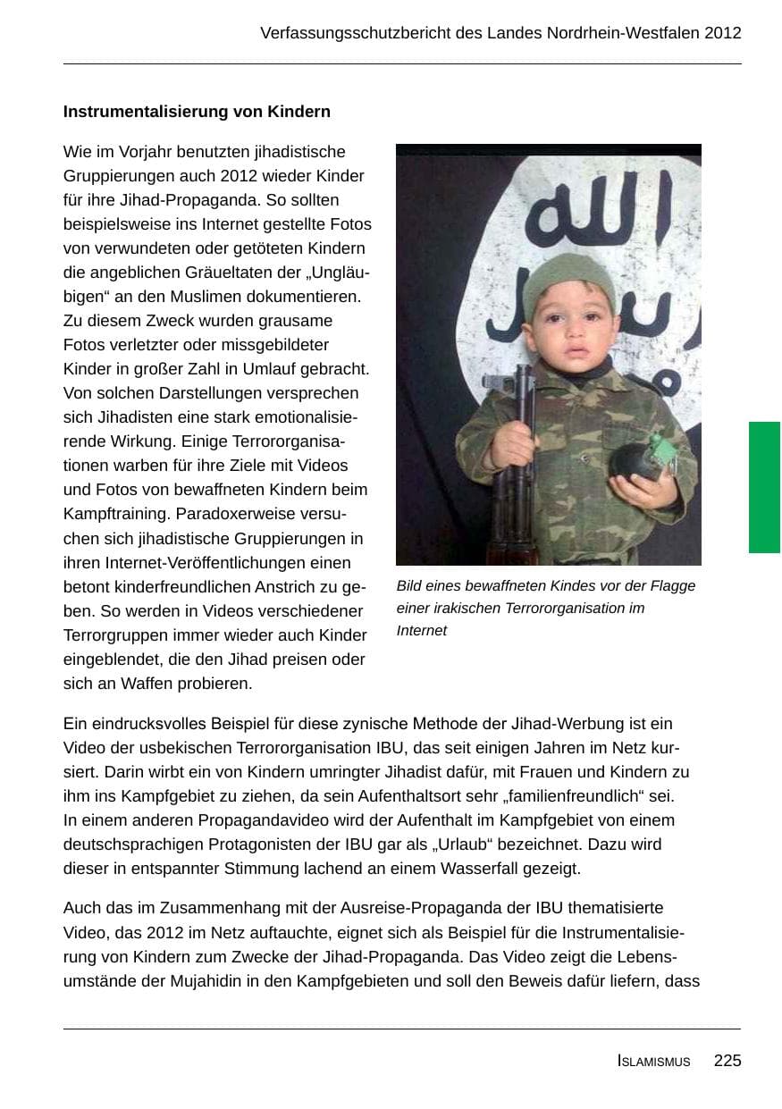 Seite 227 des Verfassungsschutzbericht 2012 Nordrhein-Westfalen