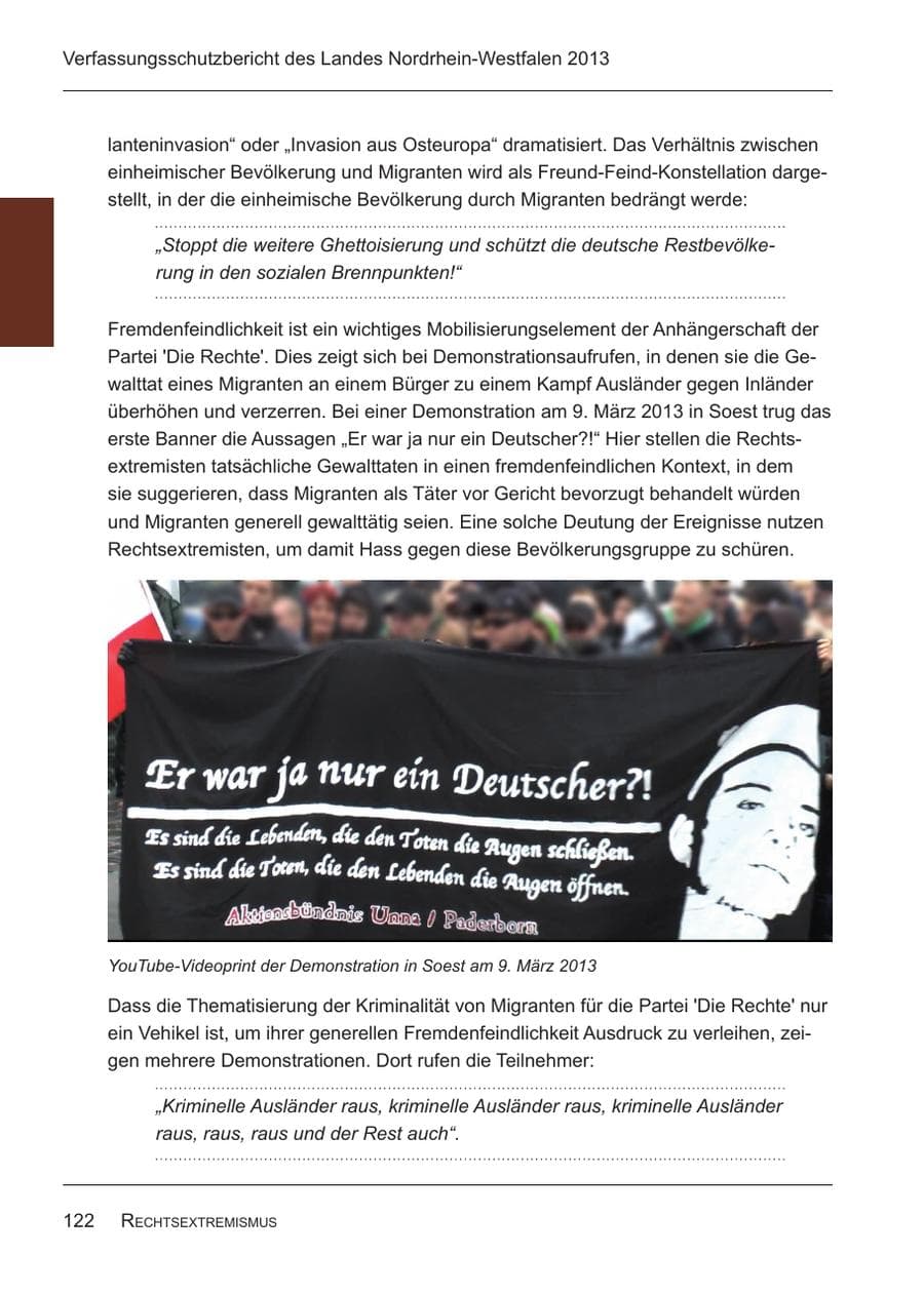Seite 124 des Verfassungsschutzbericht 2013 Nordrhein-Westfalen