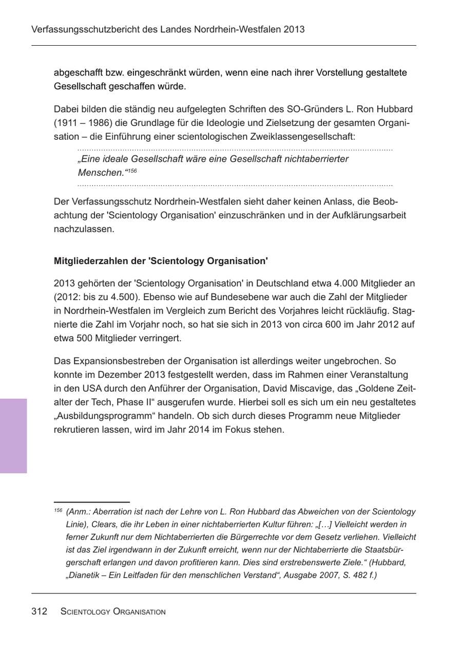 Seite 314 des Verfassungsschutzbericht 2013 Nordrhein-Westfalen
