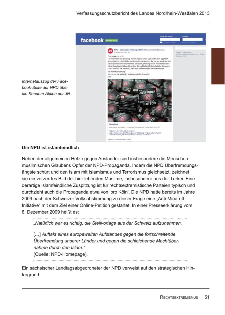 Seite 53 des Verfassungsschutzbericht 2013 Nordrhein-Westfalen