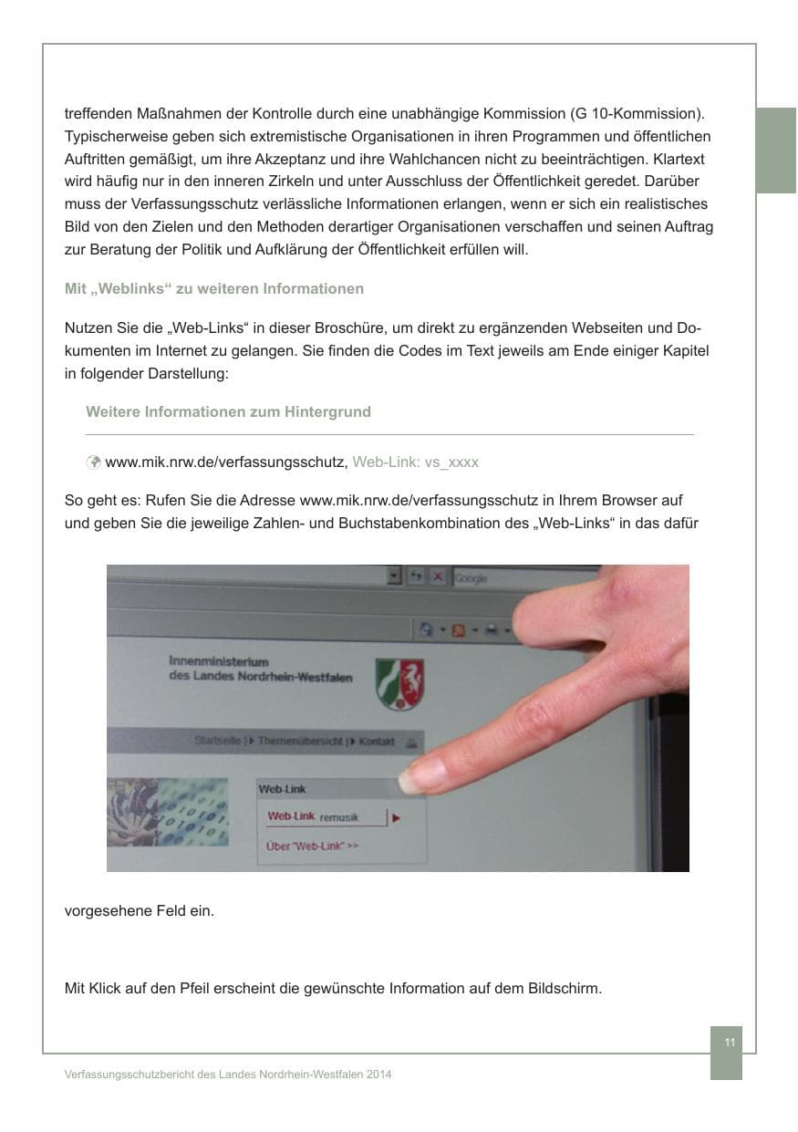 Seite 12 des Verfassungsschutzbericht 2014 Nordrhein-Westfalen