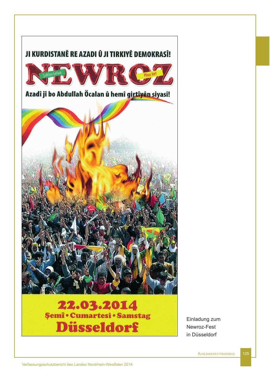 Seite 126 des Verfassungsschutzbericht 2014 Nordrhein-Westfalen