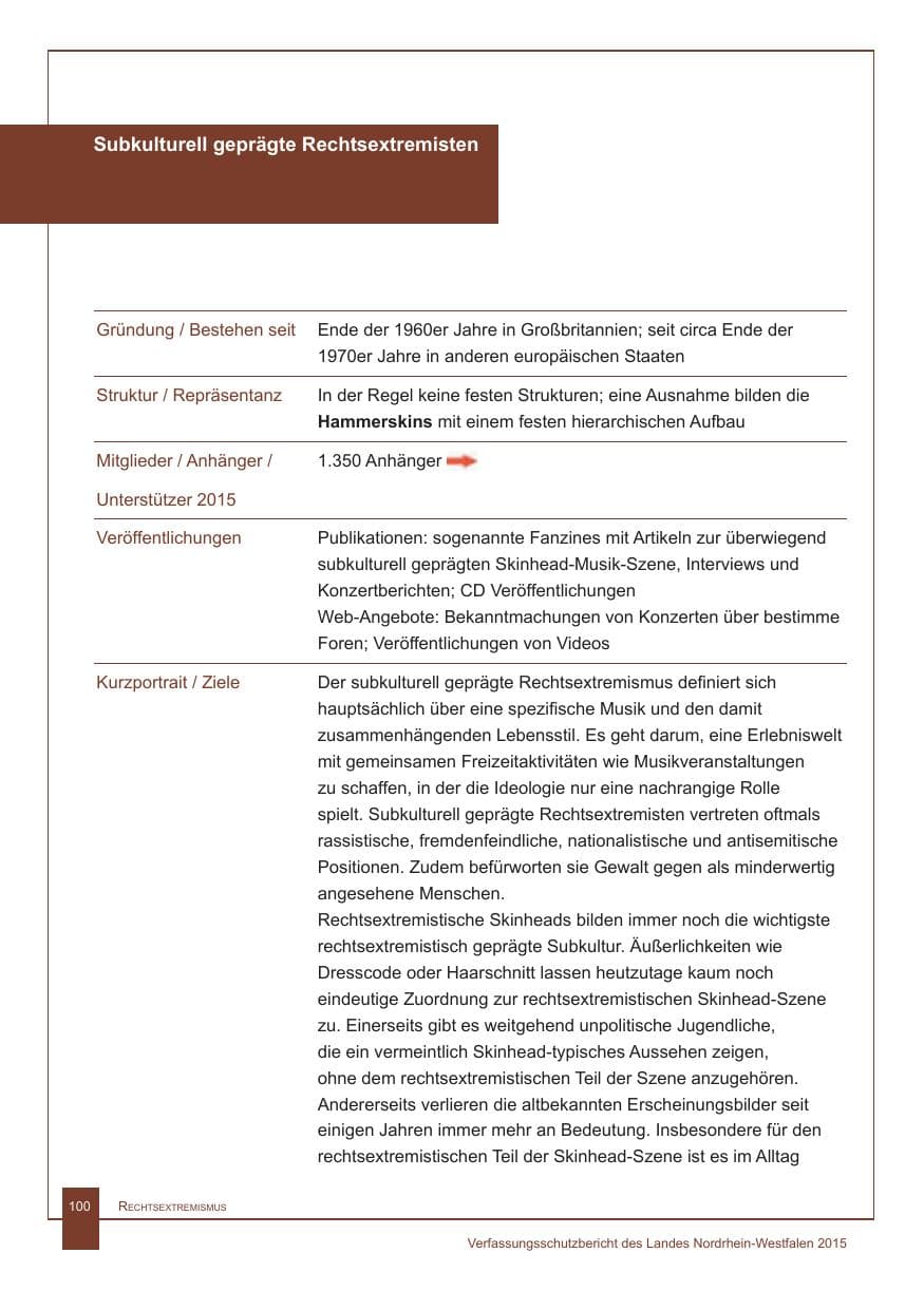 Seite 101 des Verfassungsschutzbericht 2015 Nordrhein-Westfalen