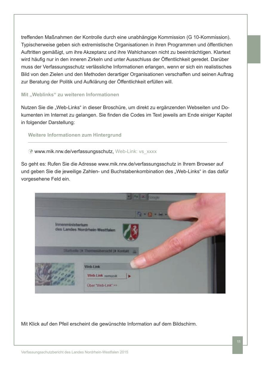 Seite 12 des Verfassungsschutzbericht 2015 Nordrhein-Westfalen