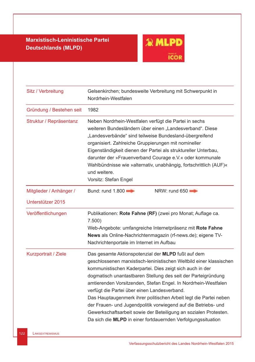 Seite 123 des Verfassungsschutzbericht 2015 Nordrhein-Westfalen