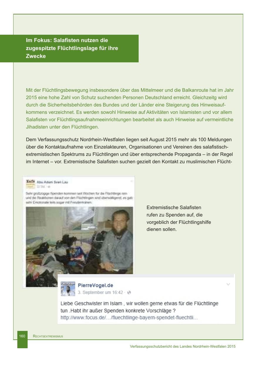 Seite 161 des Verfassungsschutzbericht 2015 Nordrhein-Westfalen