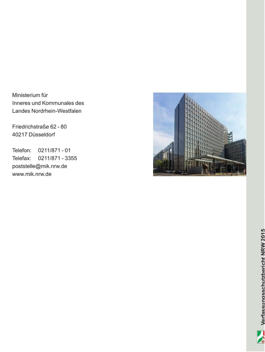 Seite 263 des Verfassungsschutzbericht 2015 Nordrhein-Westfalen