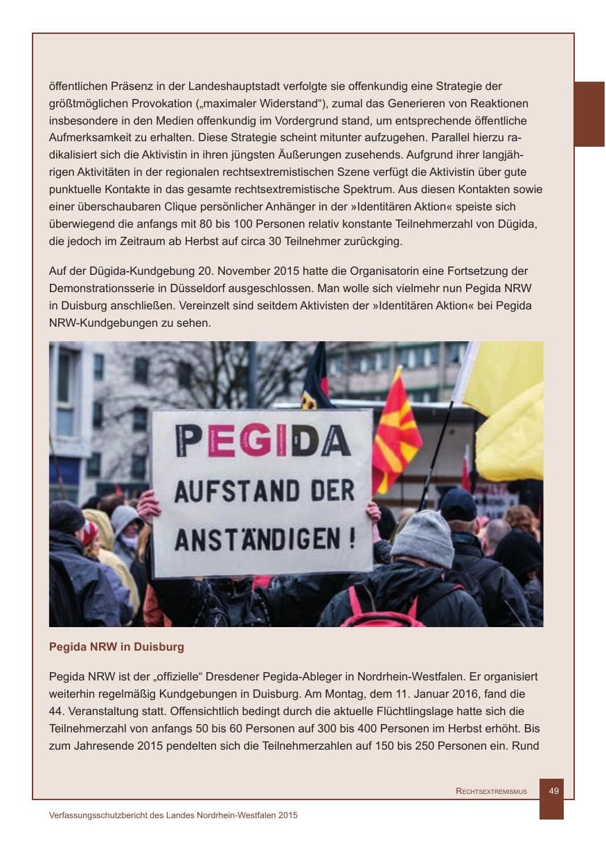 Seite 50 des Verfassungsschutzbericht 2015 Nordrhein-Westfalen
