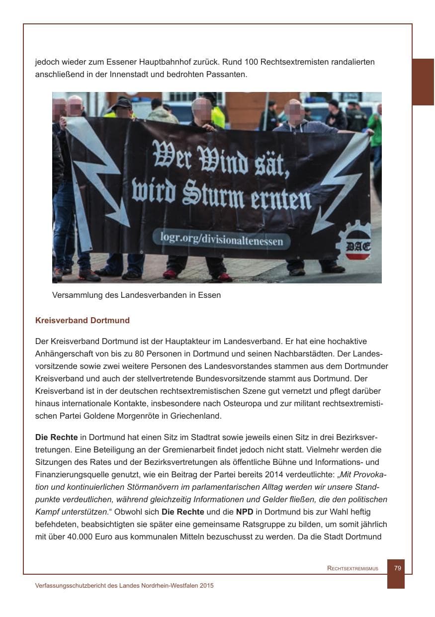 Seite 80 des Verfassungsschutzbericht 2015 Nordrhein-Westfalen