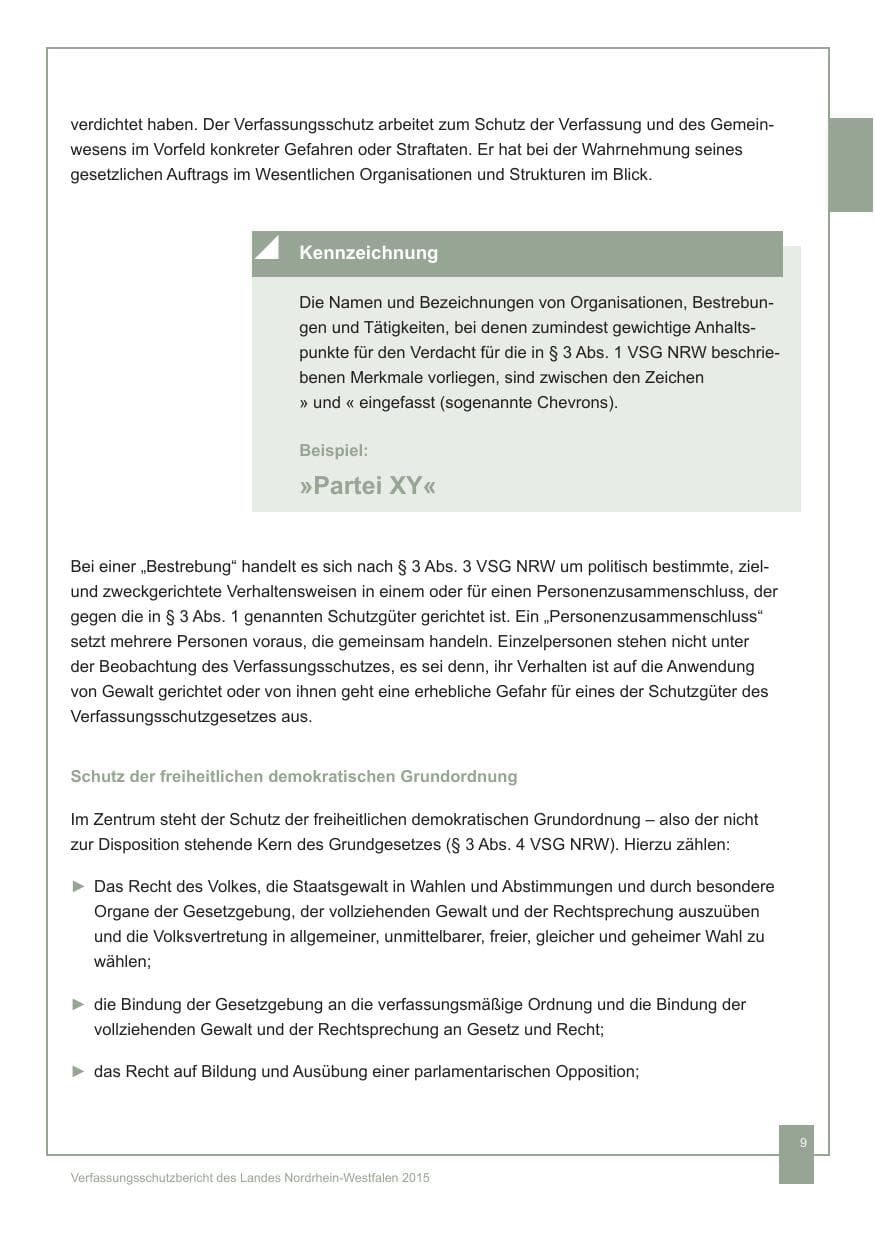 Seite 10 des Verfassungsschutzbericht 2015 Nordrhein-Westfalen