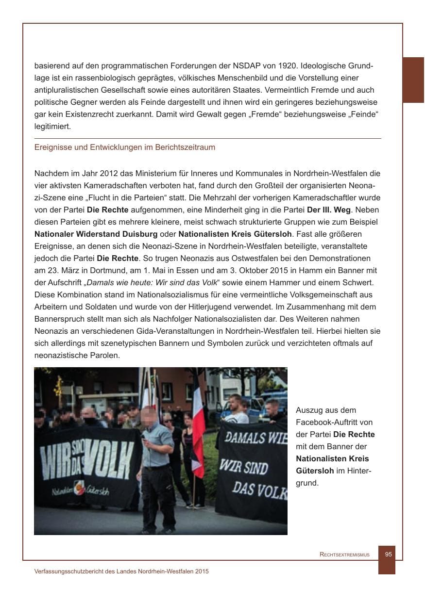 Seite 96 des Verfassungsschutzbericht 2015 Nordrhein-Westfalen