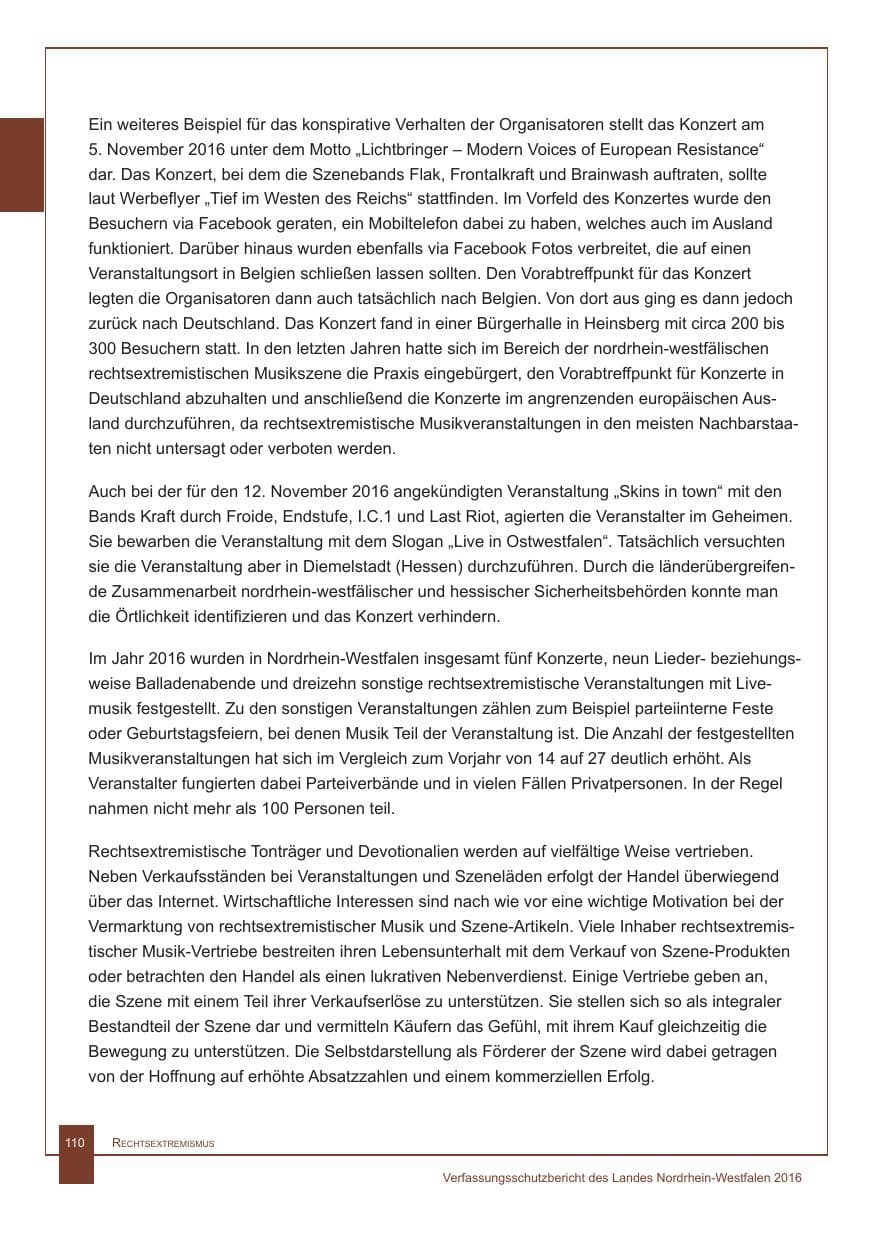 Seite 111 des Verfassungsschutzbericht 2016 Nordrhein-Westfalen