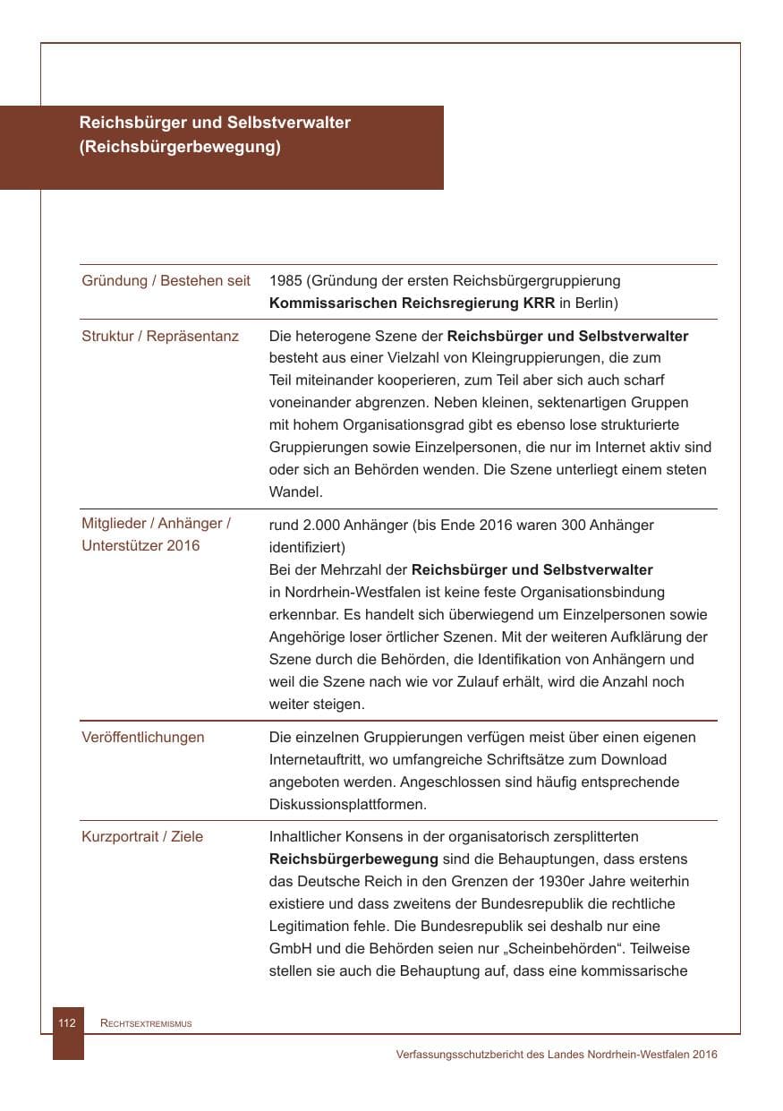 Seite 113 des Verfassungsschutzbericht 2016 Nordrhein-Westfalen