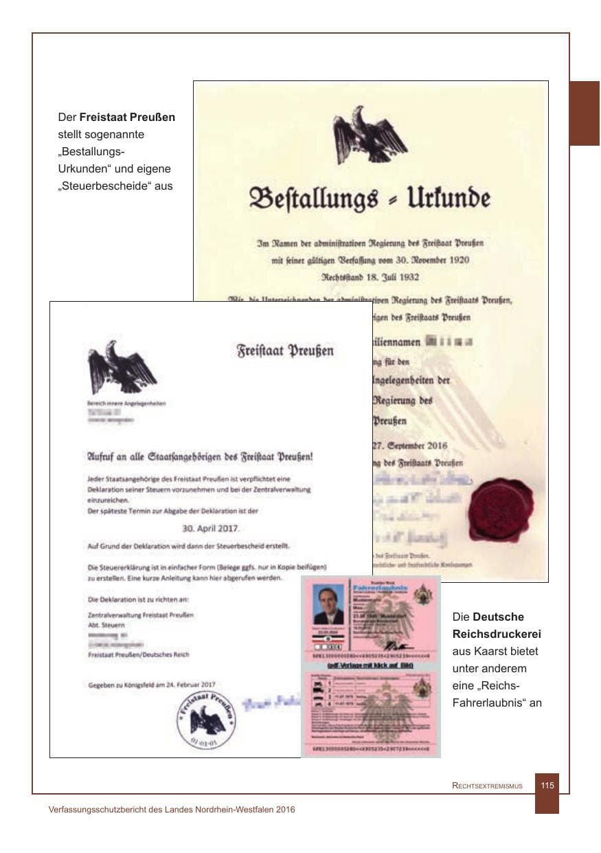 Seite 116 des Verfassungsschutzbericht 2016 Nordrhein-Westfalen