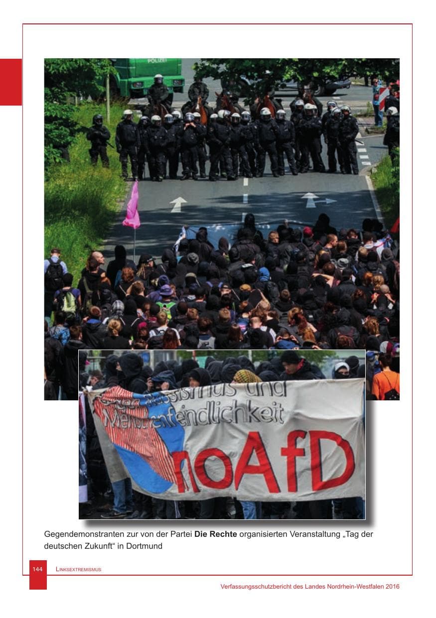 Seite 145 des Verfassungsschutzbericht 2016 Nordrhein-Westfalen
