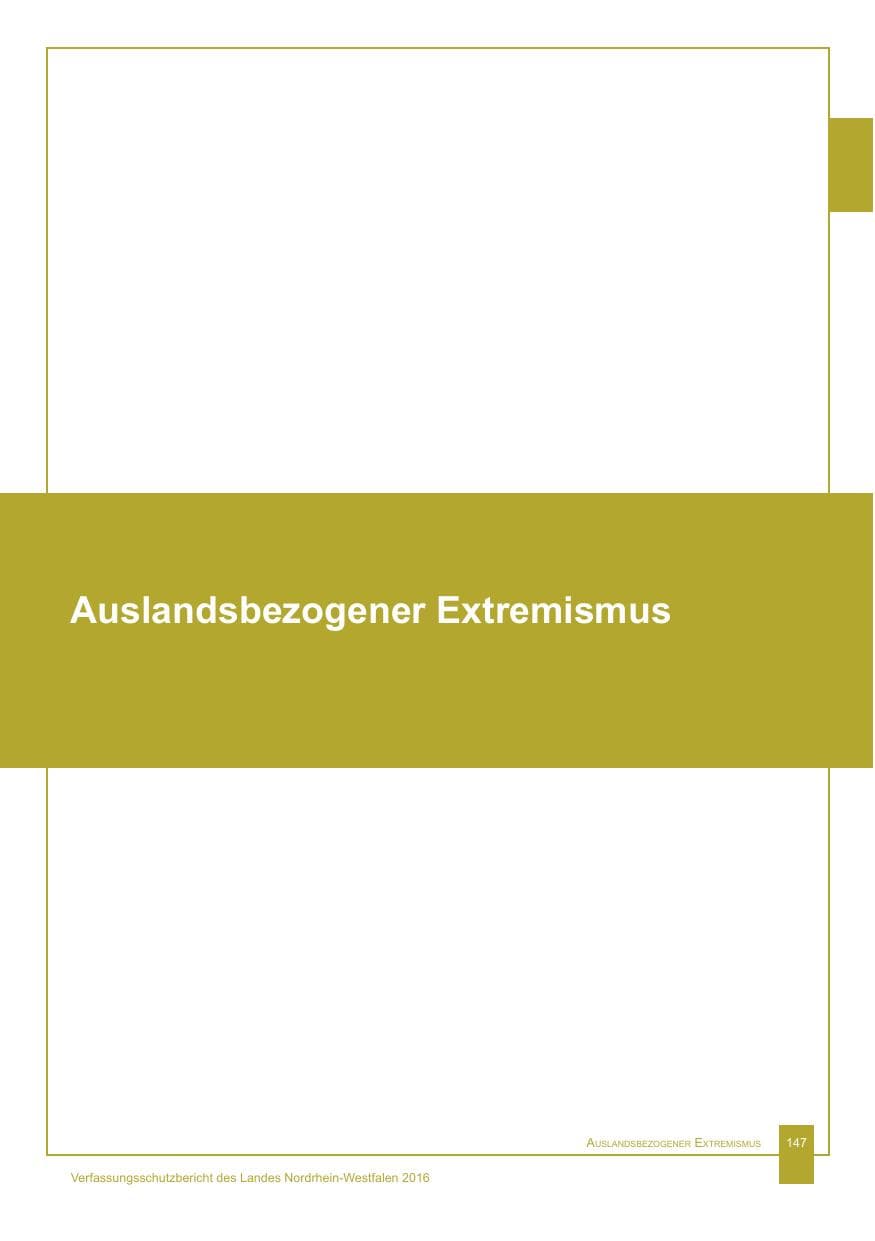Seite 148 des Verfassungsschutzbericht 2016 Nordrhein-Westfalen