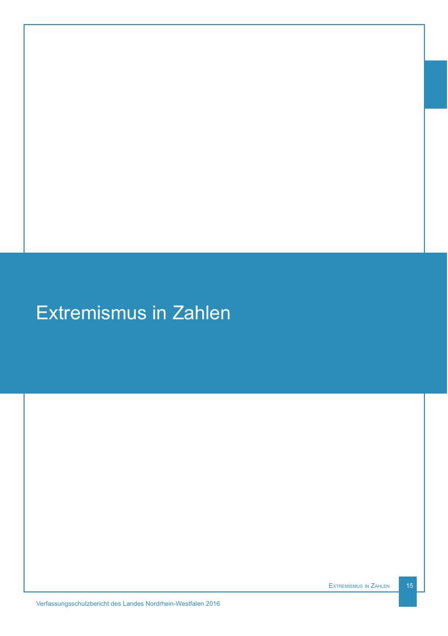 Seite 16 des Verfassungsschutzbericht 2016 Nordrhein-Westfalen
