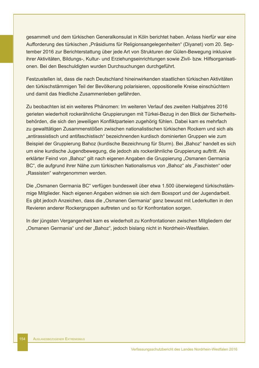 Seite 155 des Verfassungsschutzbericht 2016 Nordrhein-Westfalen