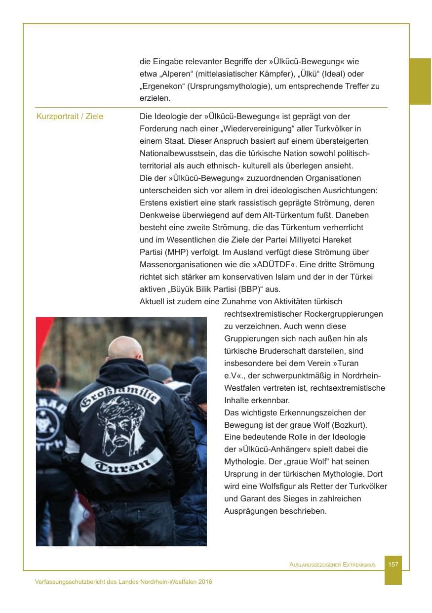 Seite 158 des Verfassungsschutzbericht 2016 Nordrhein-Westfalen