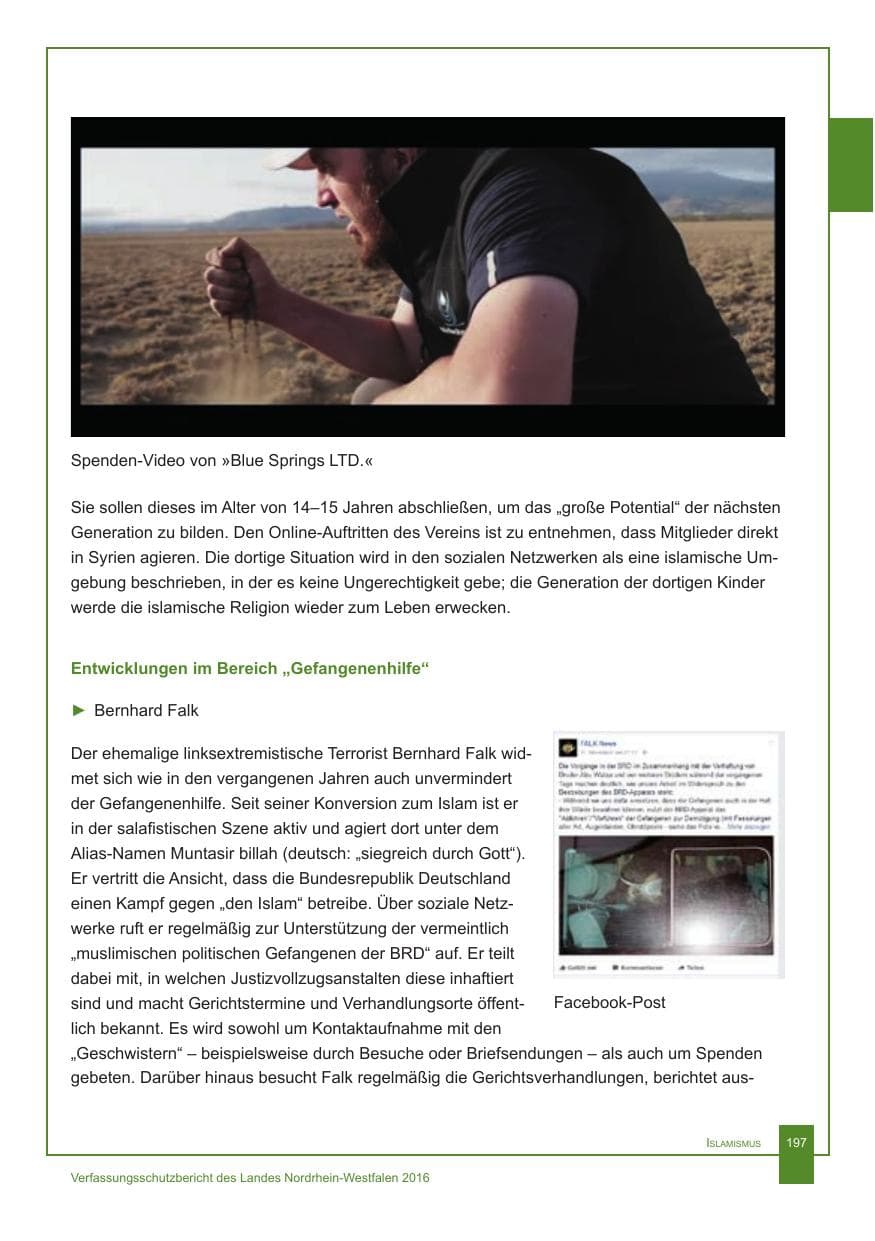 Seite 198 des Verfassungsschutzbericht 2016 Nordrhein-Westfalen